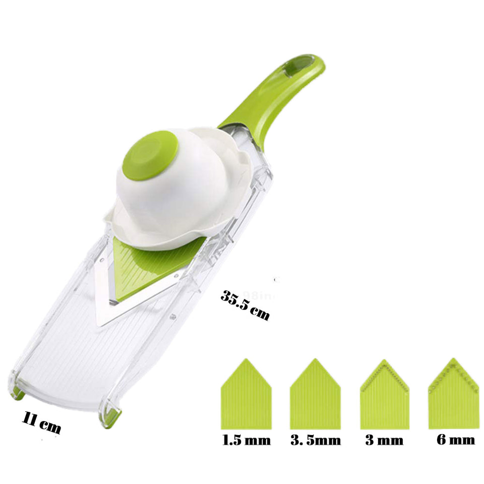 Mandolin Cutter With 4 Adjustable Blades For Comfort. - Height Kitchen